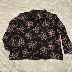 Vintage Floral "Doodle" Whimsigoth Blouse 18